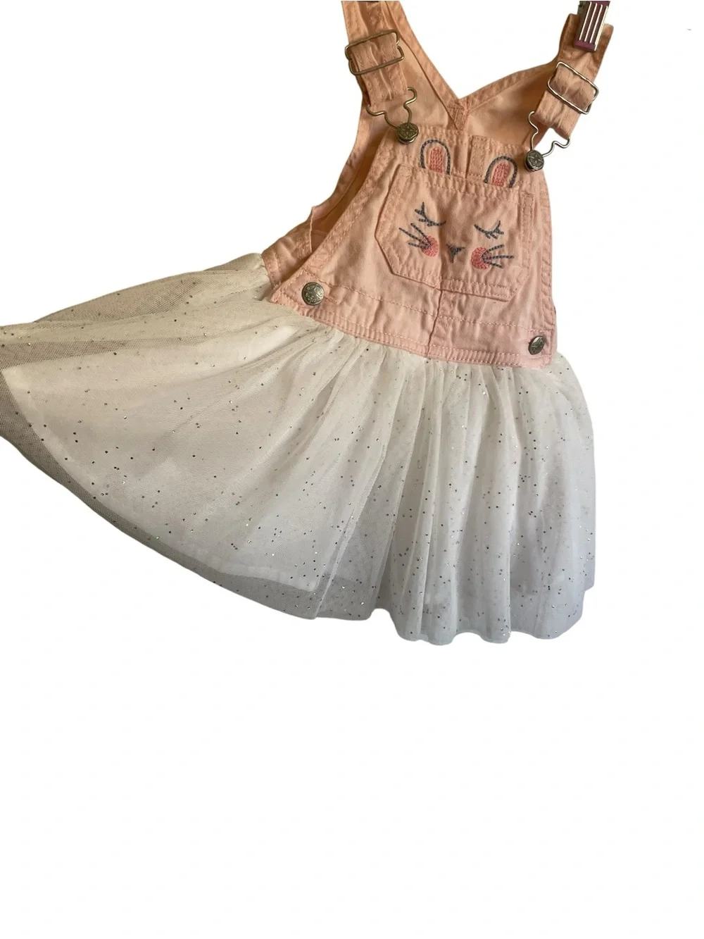 OshKosh B'gosh Light Pink Girls Overall Dress with Cream‎ Patch